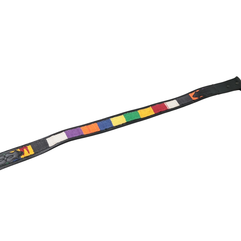 Panhandle Slim Mens 34 Black Leather Multi Color Woven Western Belt STRAP ONLY